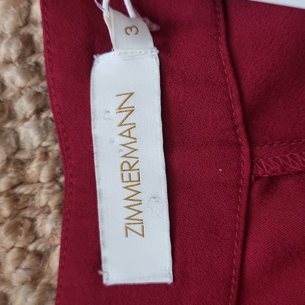 NWT ! Zimmerman flare pants burgundy red size 14 - Picture 4 of 6